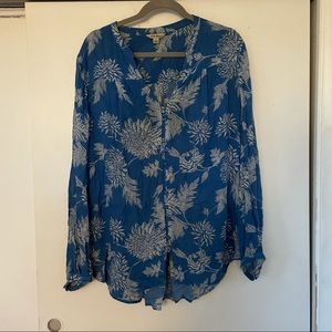 Lucky Brand Blue Floral Blouse